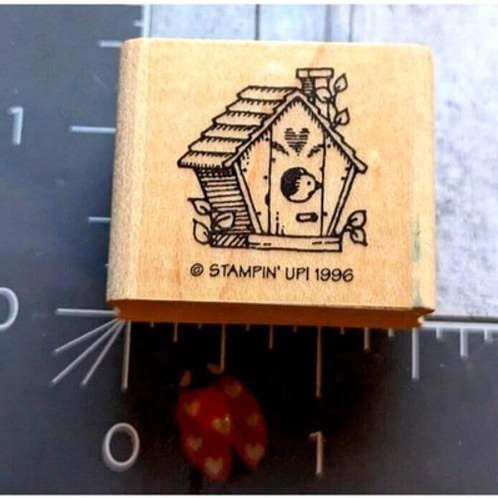 Stampin' Up! Birdhouse 1996 Leaves Rubber Stamp Wood #G39